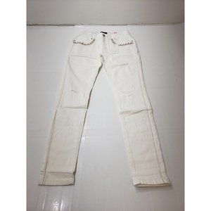 MetHera Womens Jeans Jeggings Mid-Rise Skinny Leg Stretch Waist White Size 10